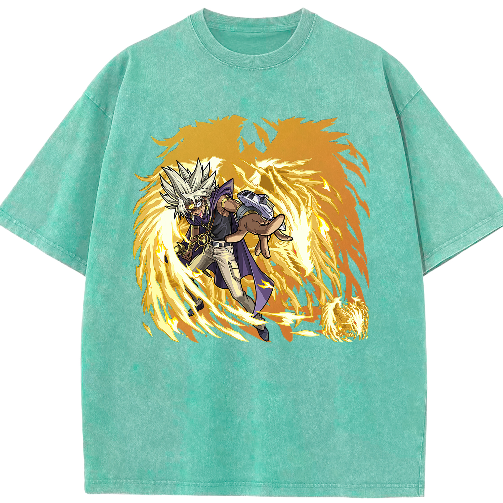 （画像用） 遊☆戯☆王 Yu-Gi-Oh! 綿100% ヴィンテージ風 半袖Tシャツ（フロントプリント）